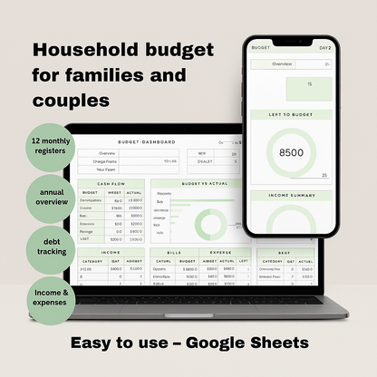 The Budgeting Template for Excel and Google Sheets (all currencies)
